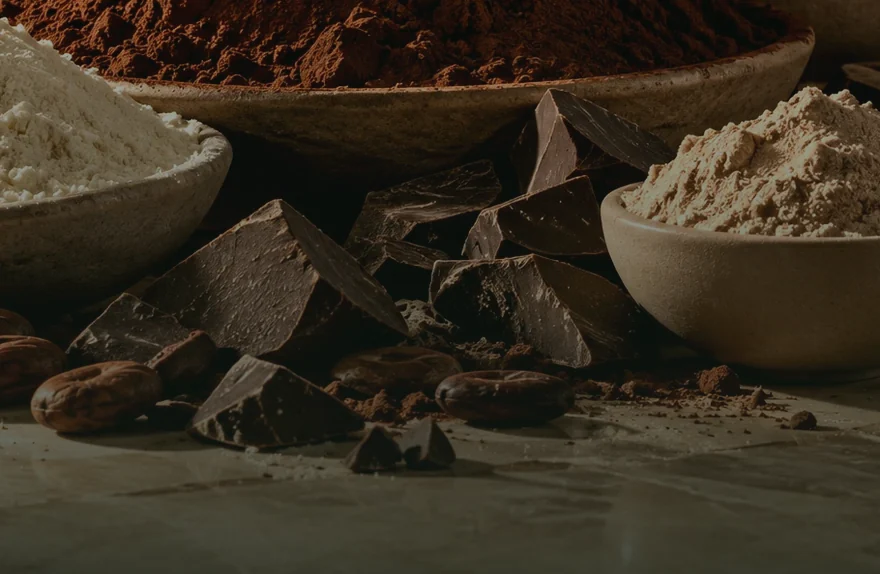 Ingredientes de alimentos y chocolate