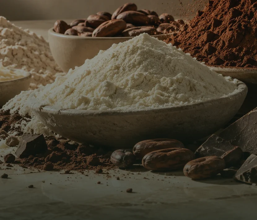 Materias primas alimenticias en polvo